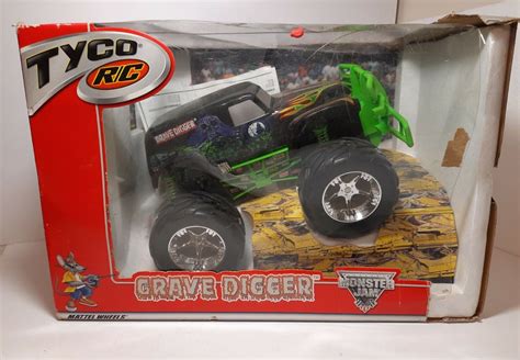 tyco rc mini grave digger 2.4v dc|Tyco monster jam grave digger mini radio control truck off road CIB.